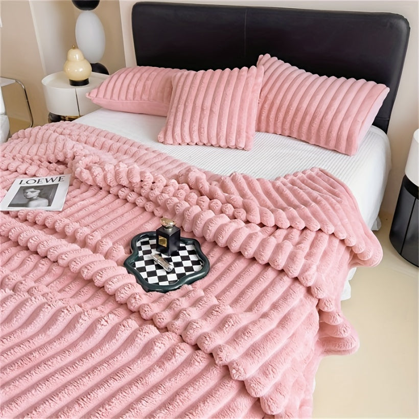 Manta de felpa de conejito suave para uso en cama acogedora, multicolor, 50x60 pulgadas