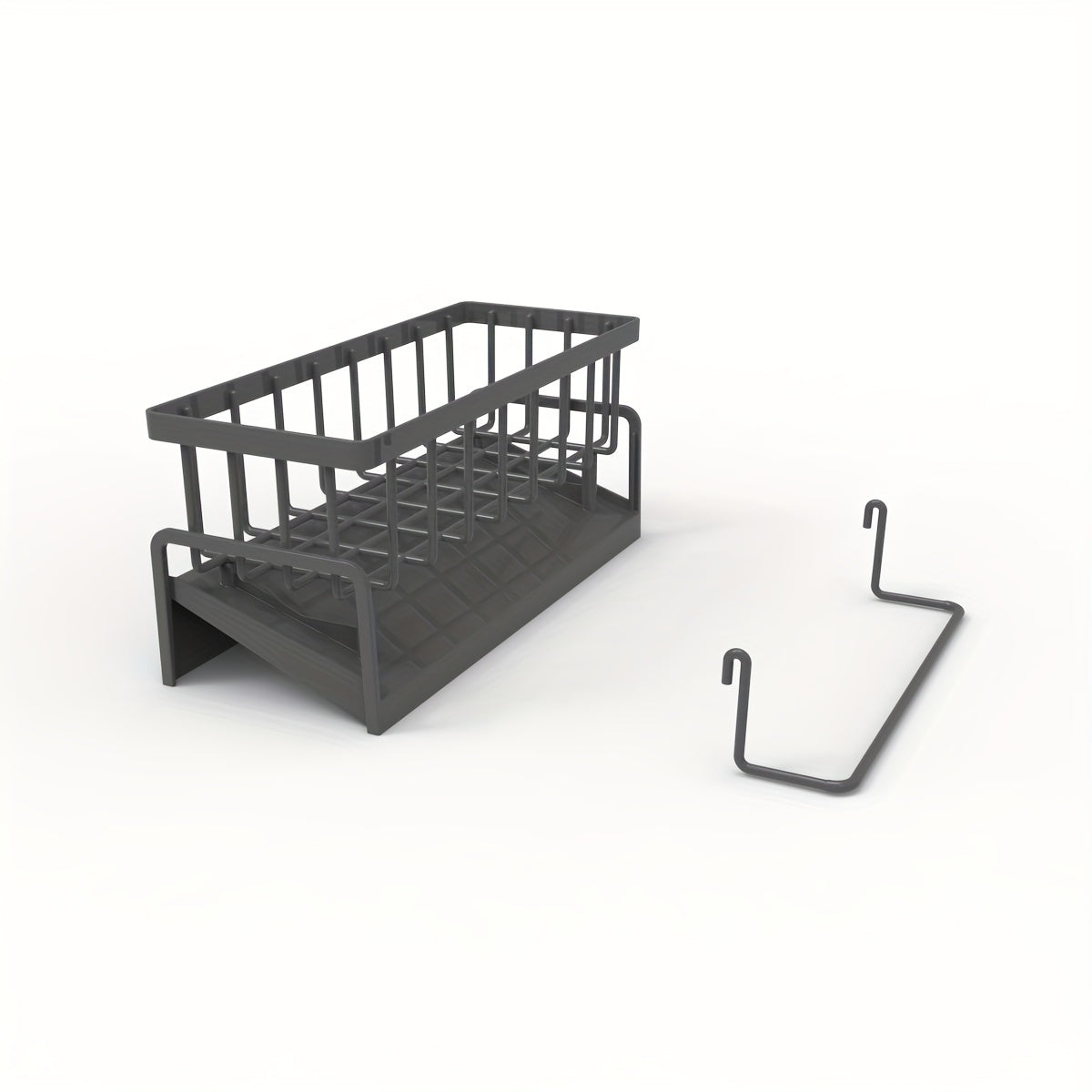 Organizador de fregadero de cocina con barra para toallas, bandeja de goteo y escurridor de grifo