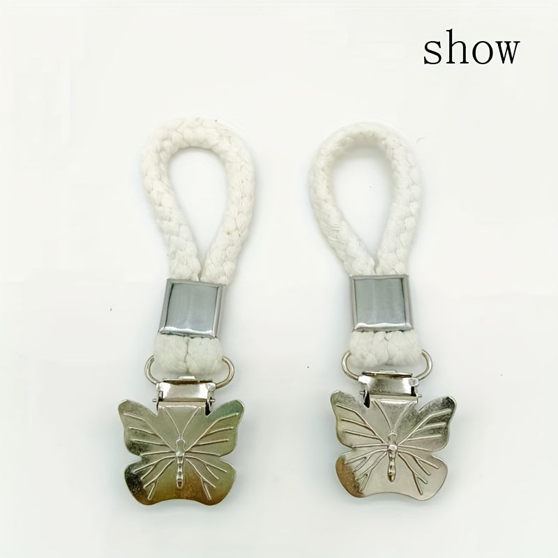 2 ta Kelebek naqshli hammom sochiq kliplari to'plami, ko'p maqsadli to'qilgan metall halqa kliplari, oshxona yoki hammom uchun yoqimli va amaliy saqlash kliplari, uy va oshxona uchun zaruriy ta'minotlar