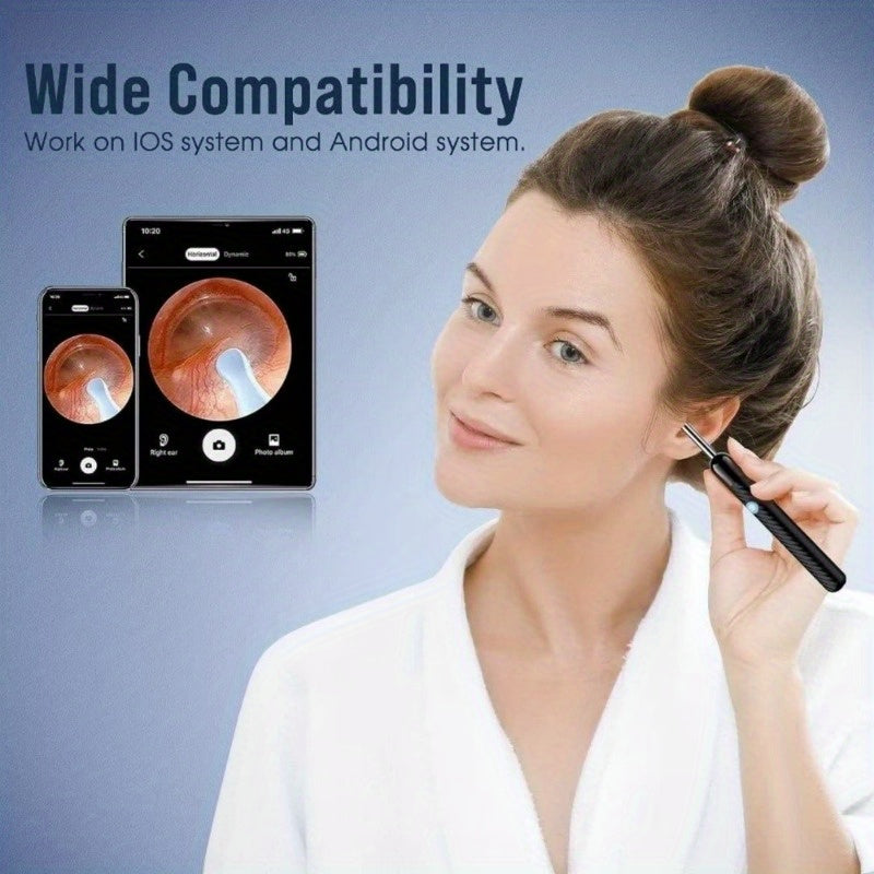 1080P HD Wireless Ear Wax Removal Kit with 6 Silicone Tips and 360° Panoramic View