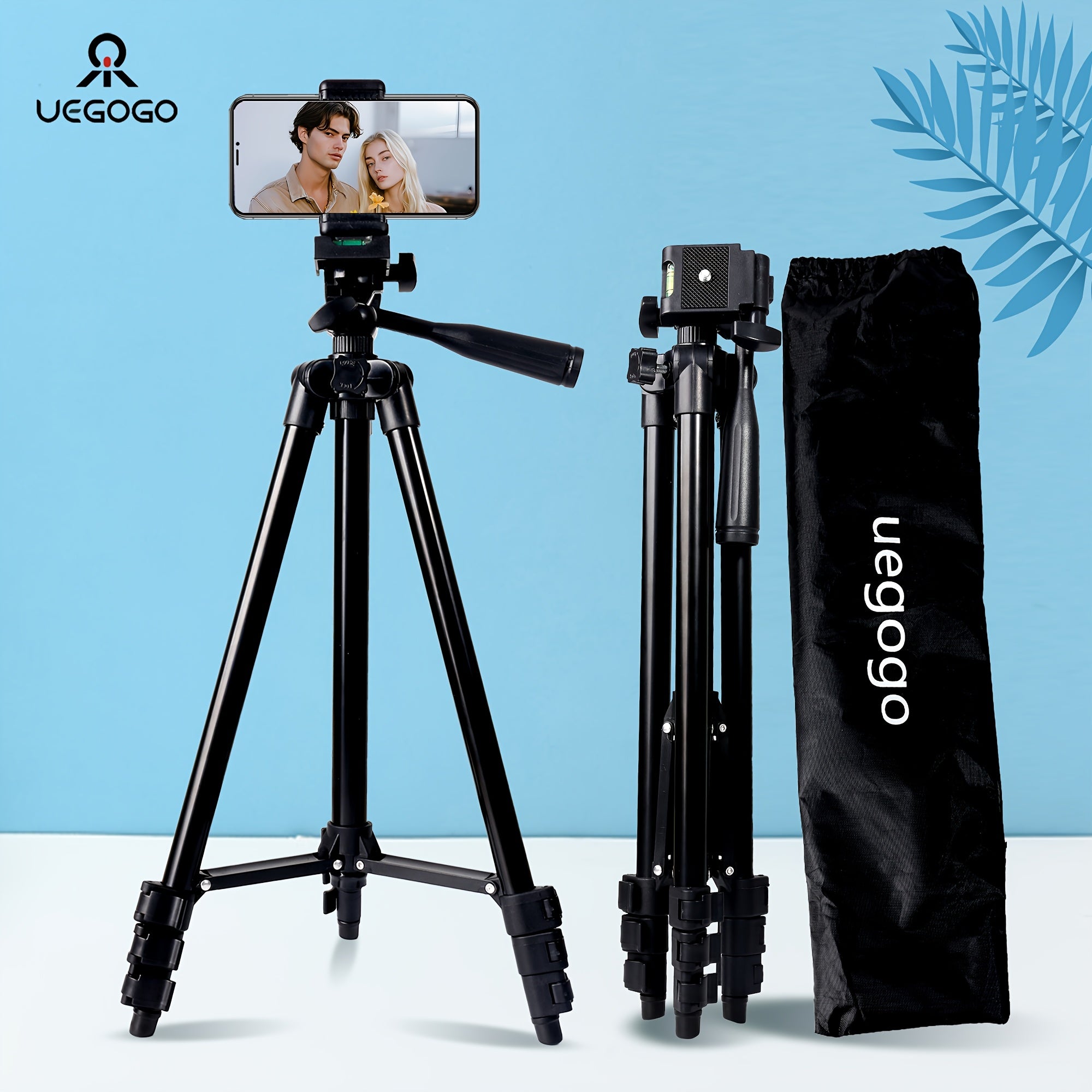 Aluminum Alloy Tripod with Gimbal Head 132cm for Photography Vlogging Live Streaming