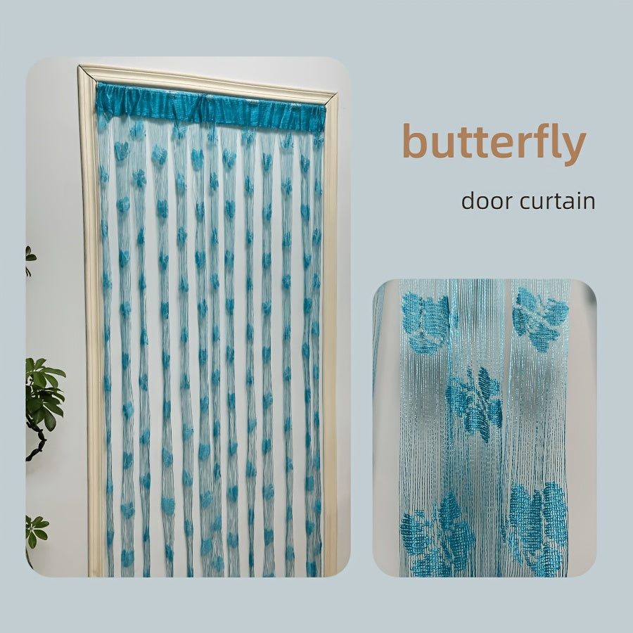 Sheer Curtain with Vibrant Orange Yellow Butterfly Floral Pattern Lightweight Polyester Rod Pocket for Living Rooms Hotels