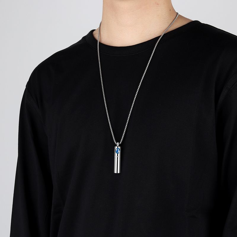 Men's Zodiac Necklace Titanium Steel Pendant Aromatherapy Essential Oil Accessory