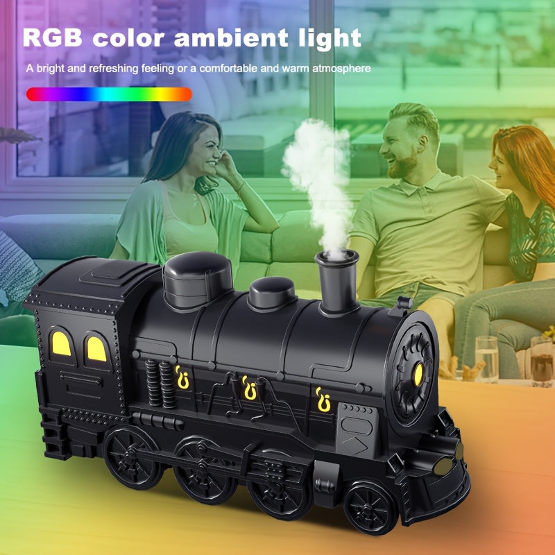 Retro Style Steam Train Humidifier With Aroma Tray, Remote, Light Features