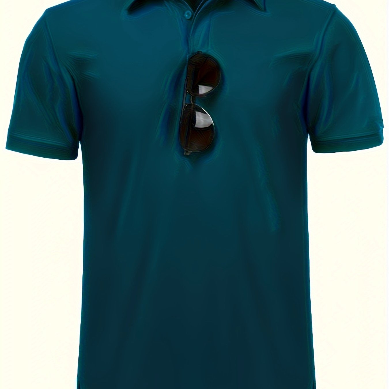 Men's Navy Blue Casual Shirt Short Sleeve Stretch Polyester Golf and Casual Wear
