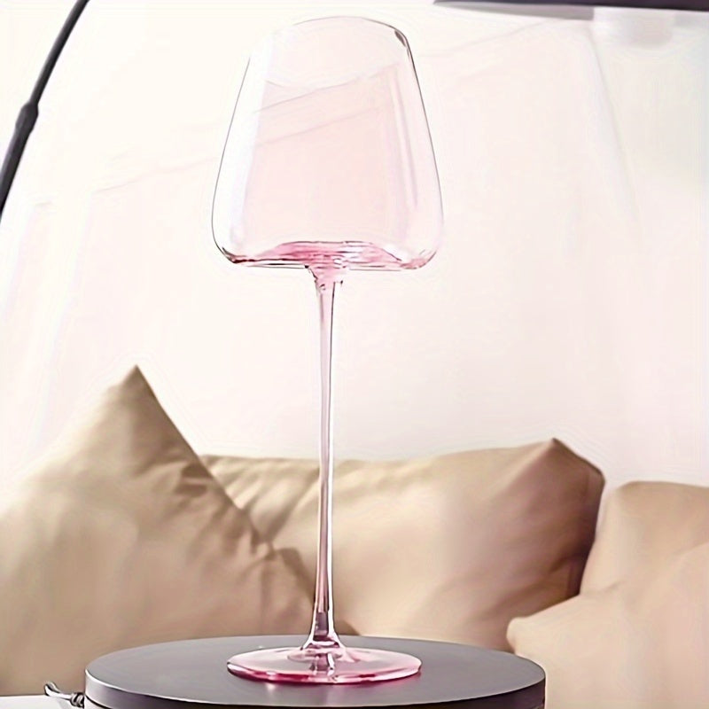 Pink Flamingo Crystal Wine Glasses Set of 2 Elegant Romantic for Valentine's Day