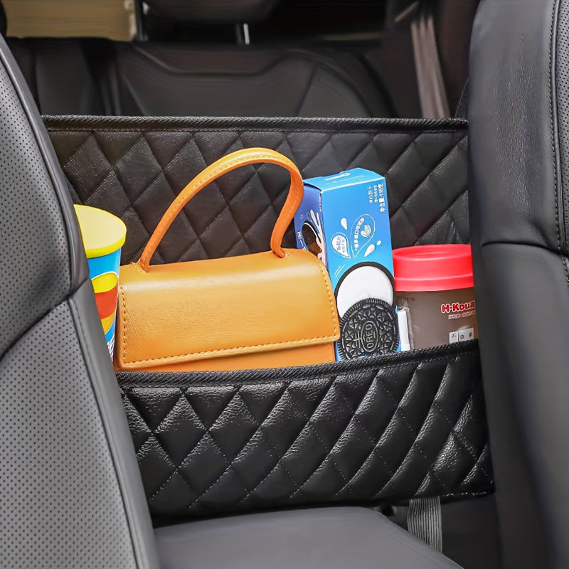 Organizador de asiento de coche con billetera y bolsillo trasero para almacenamiento en coche