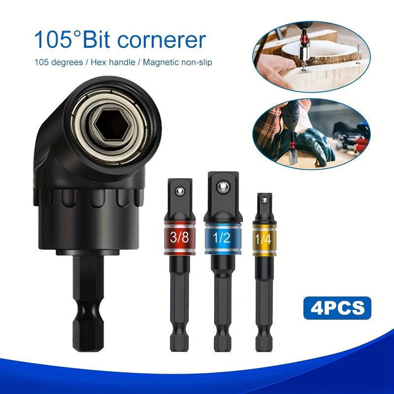 2Pcs 1/4 3/8 1/2 Hex Shank Electric Wrench Sleeve Connectors