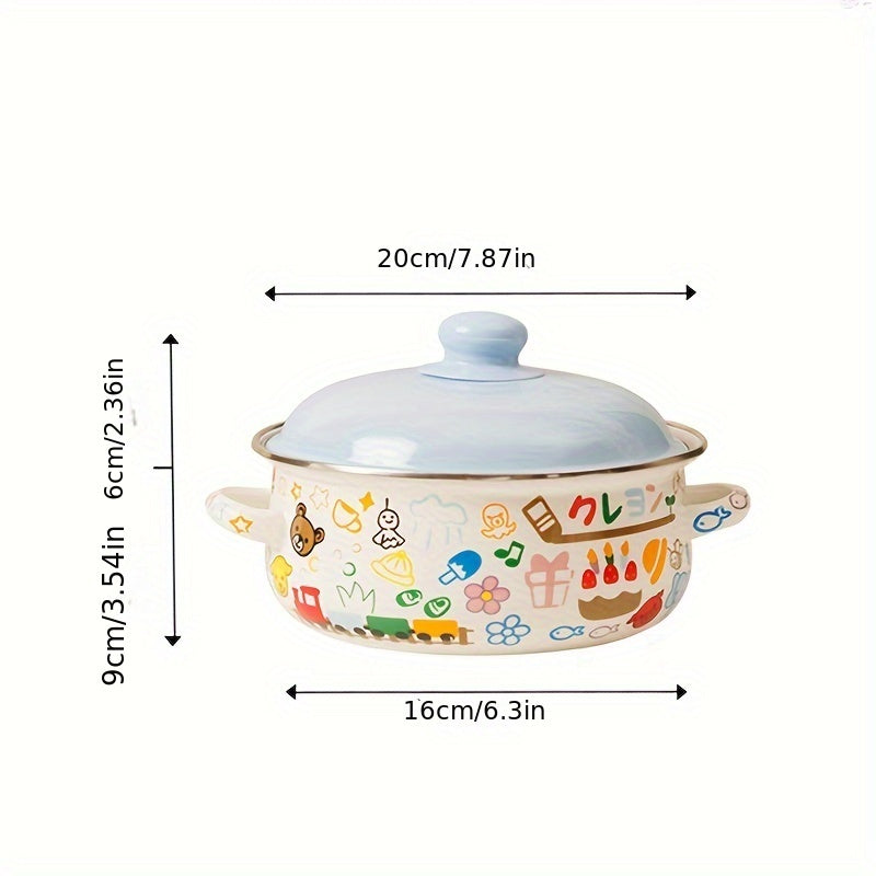 Enamel Cookware Double-Ear Soup Pot for Home Kitchen Cooking