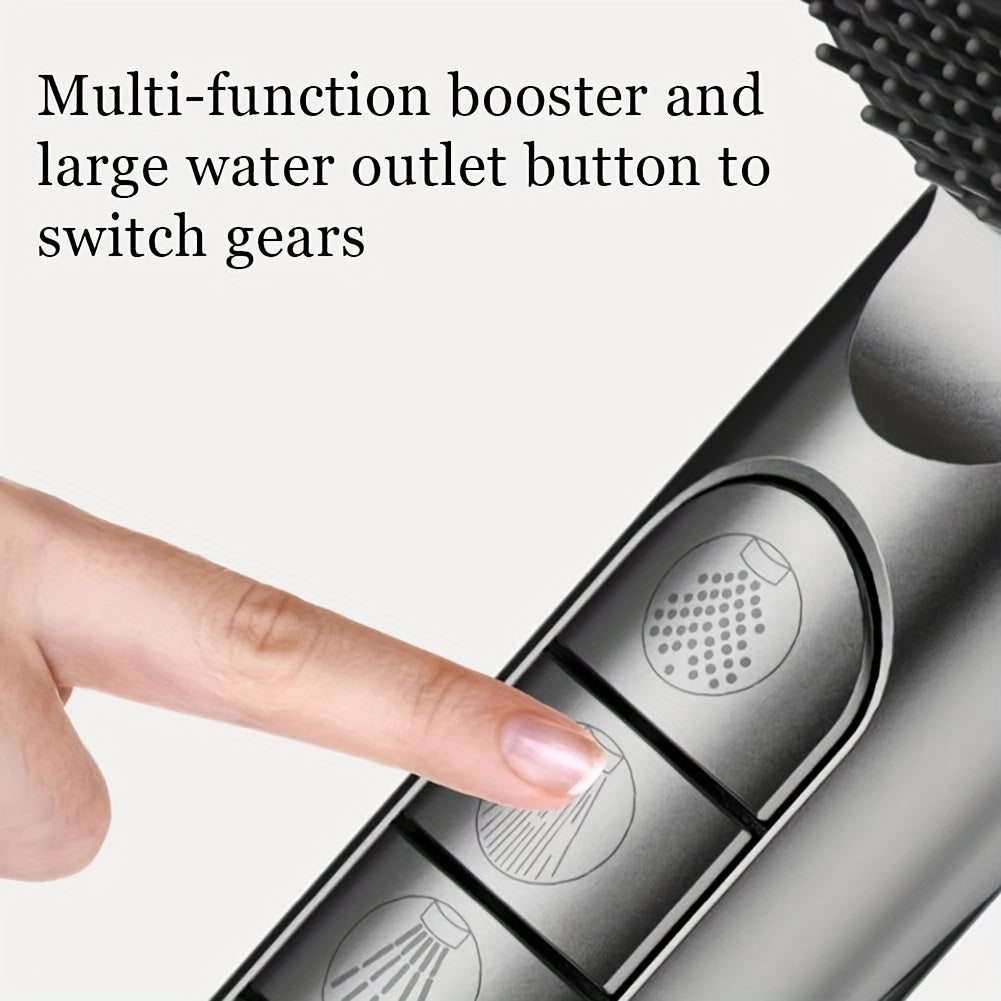 High-Pressure Handheld Shower Head with 5 Modes Stainless Steel Hose Adjustable Bracket