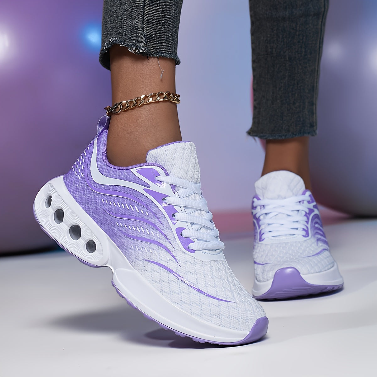 Women’s Air Cushion Sneakers Low-Top Running Shoes Breathable Casual
