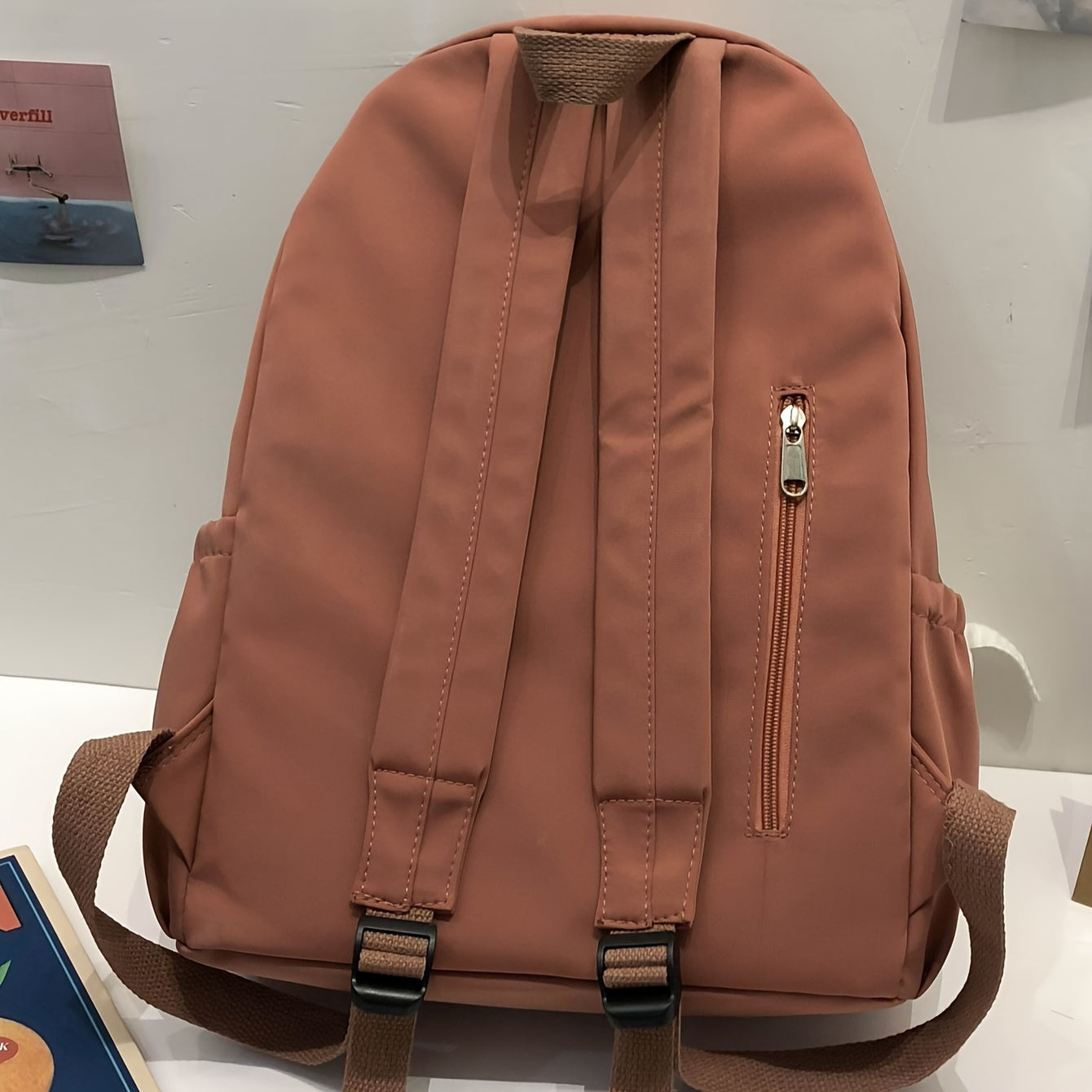 Yoshlar va ayollar uchun qora naylon sumka, yumshoq o'yinchoq charm bilan, yengil, sozlanadigan, kollej, ofis, sayohat uchun