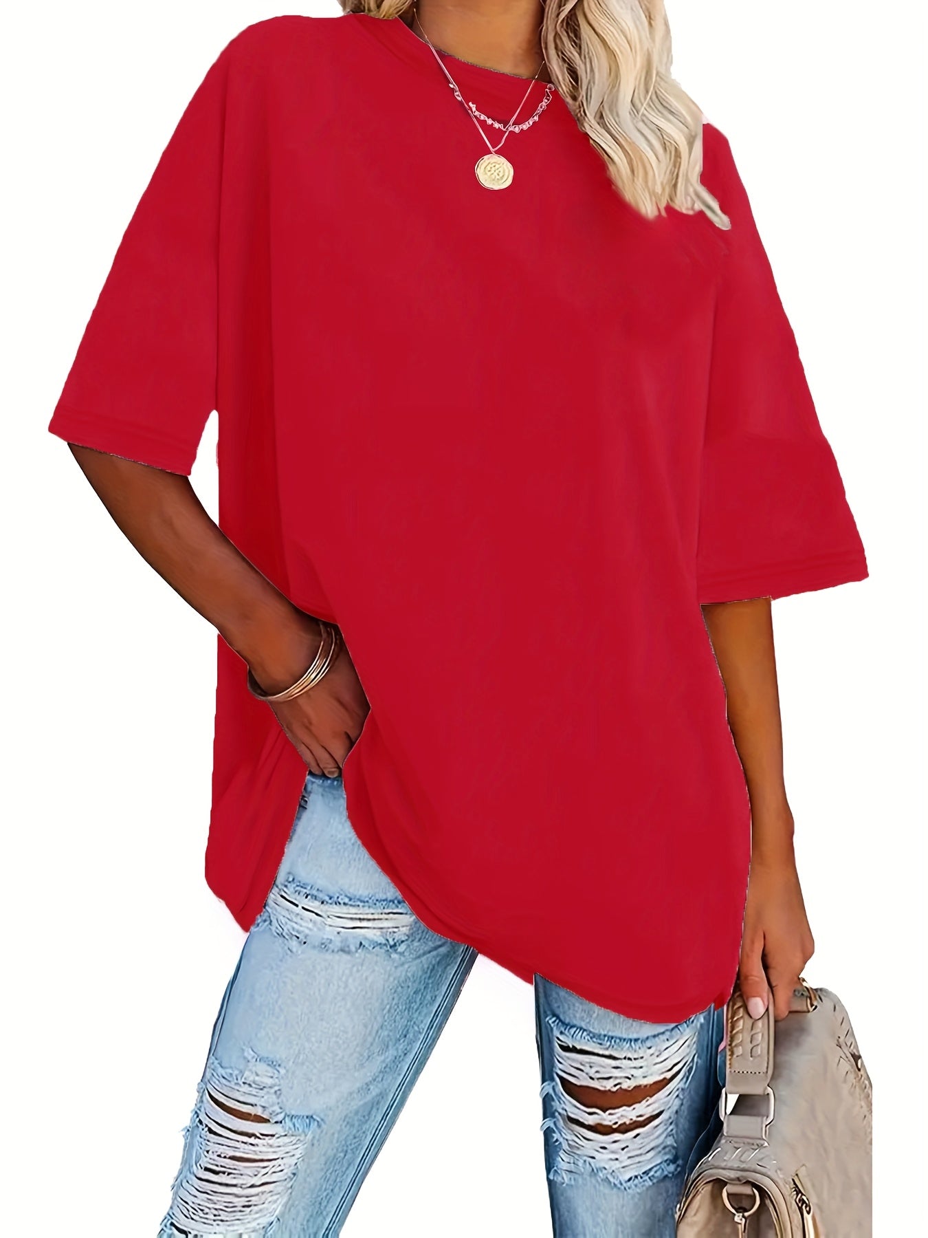 Ayollar uchun keng ko'lamli kundalik futbolkalar polyester qisqa ko'ylaklar, yorqin ranglar