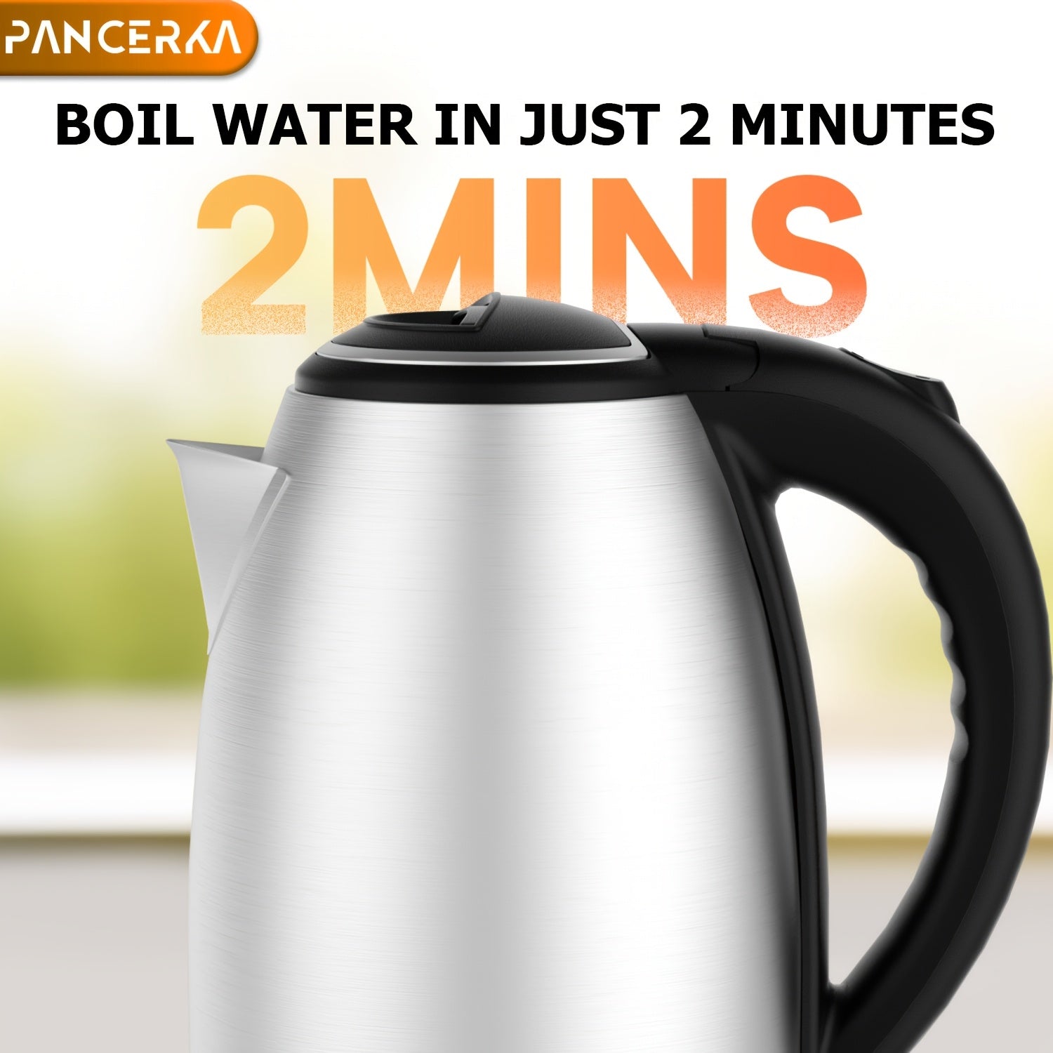 Stainless Steel Electric Kettle 1.8L Fast Boil Auto Shut-Off Hot Water