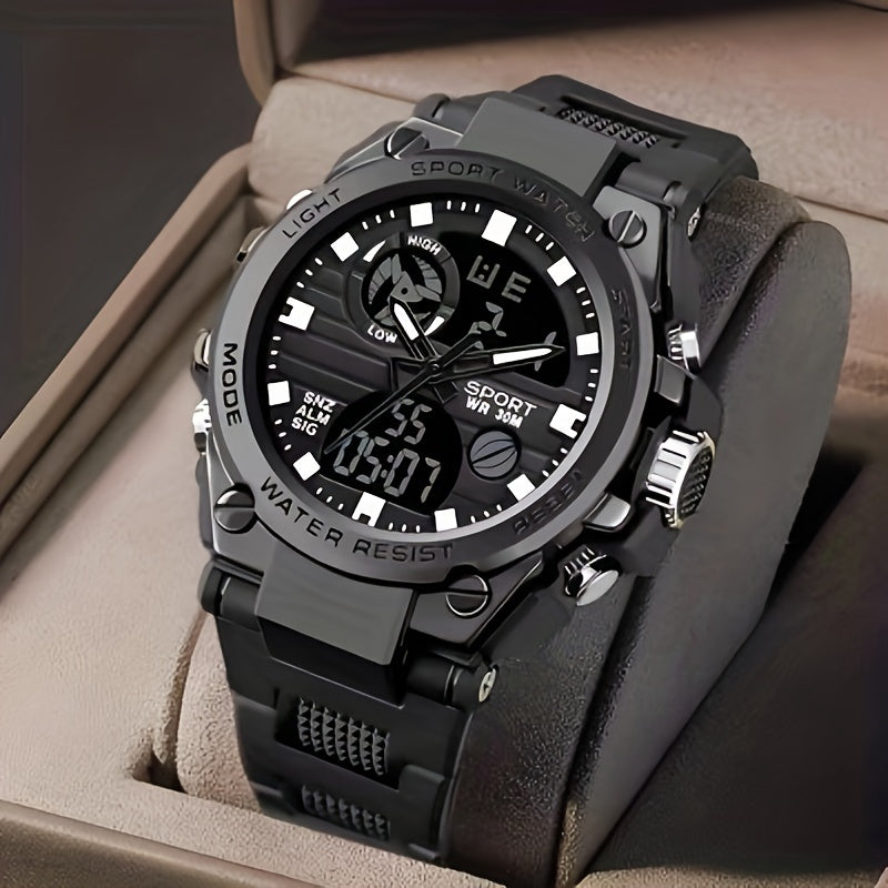 Men's Waterproof Smartwatch with Large Dial Luminous Display and Calendar