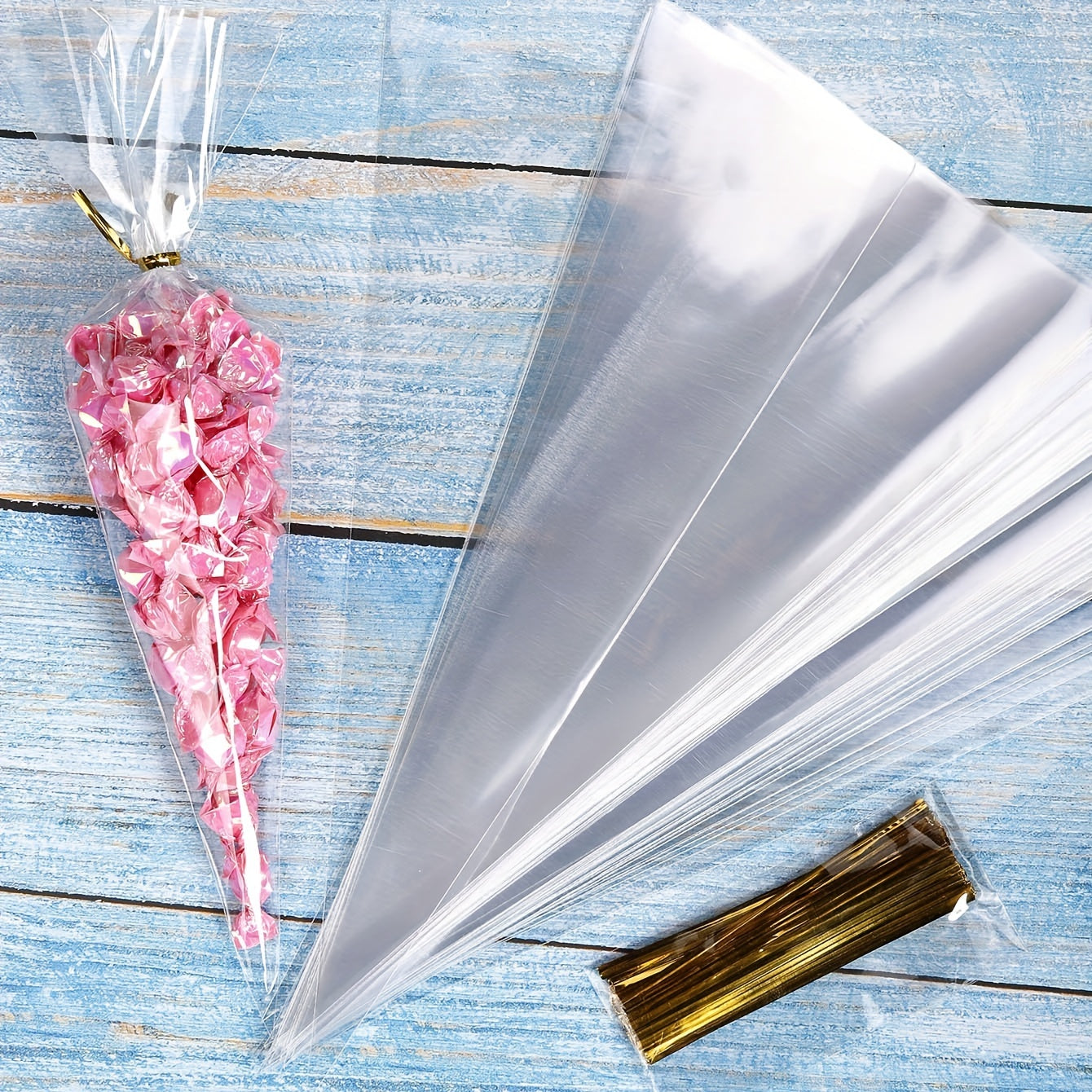 Candy and Popcorn Packaging Bags Set of 50 for Weddings and Parties