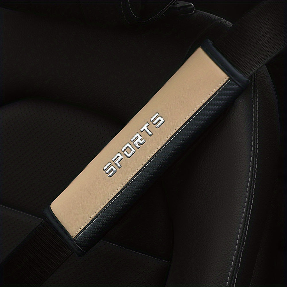 Universal PU Leather Car Seat Belt Shoulder Pads Comfortable Sponge Covers