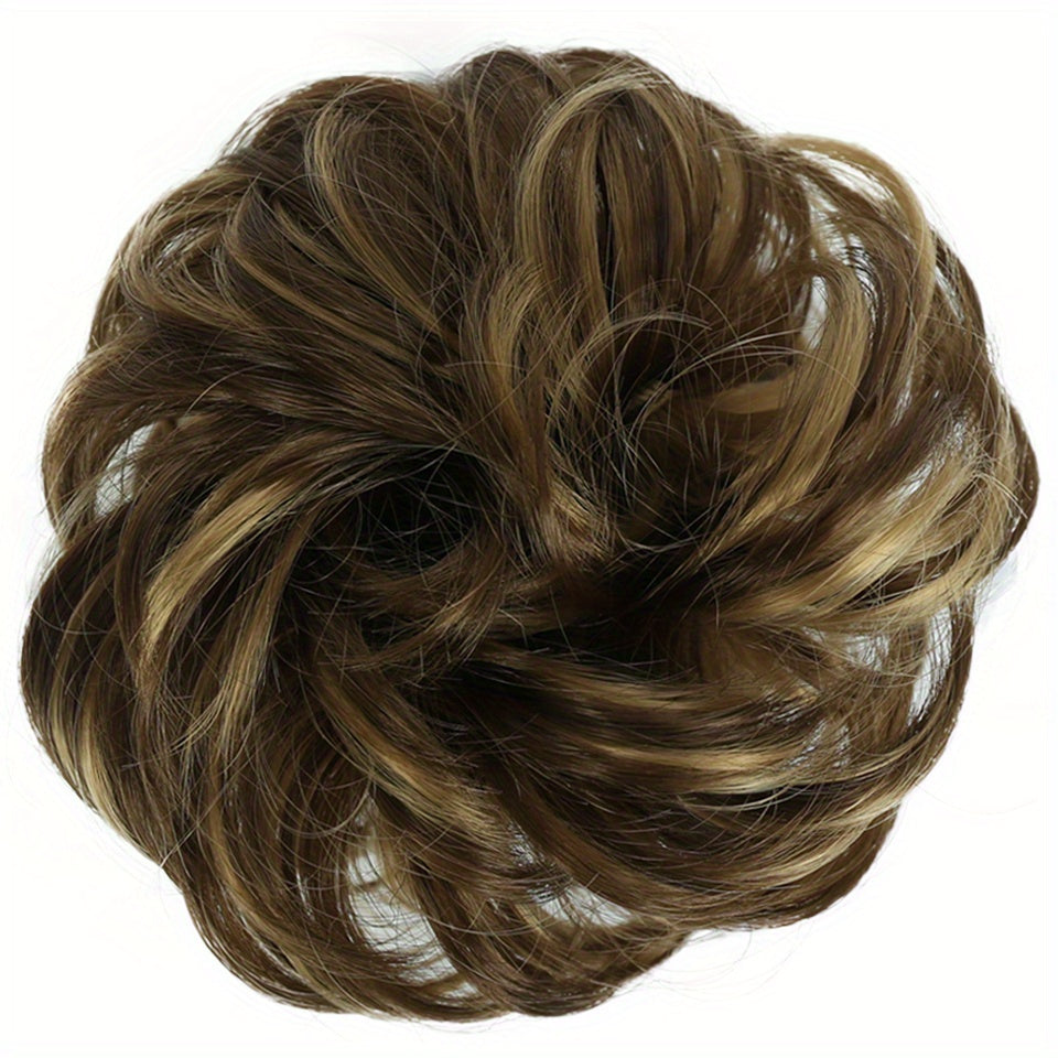 Women Synthetic Hair Bun Chignon Hairpiece Elastic Scrunchie Hair Accessory