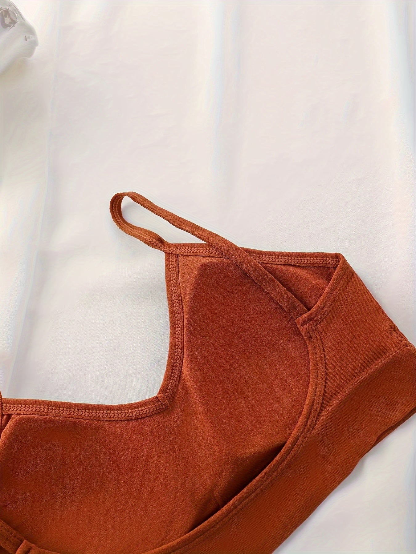 Women’s Ribbed Cotton Lingerie Set with Cami Bra and Panties