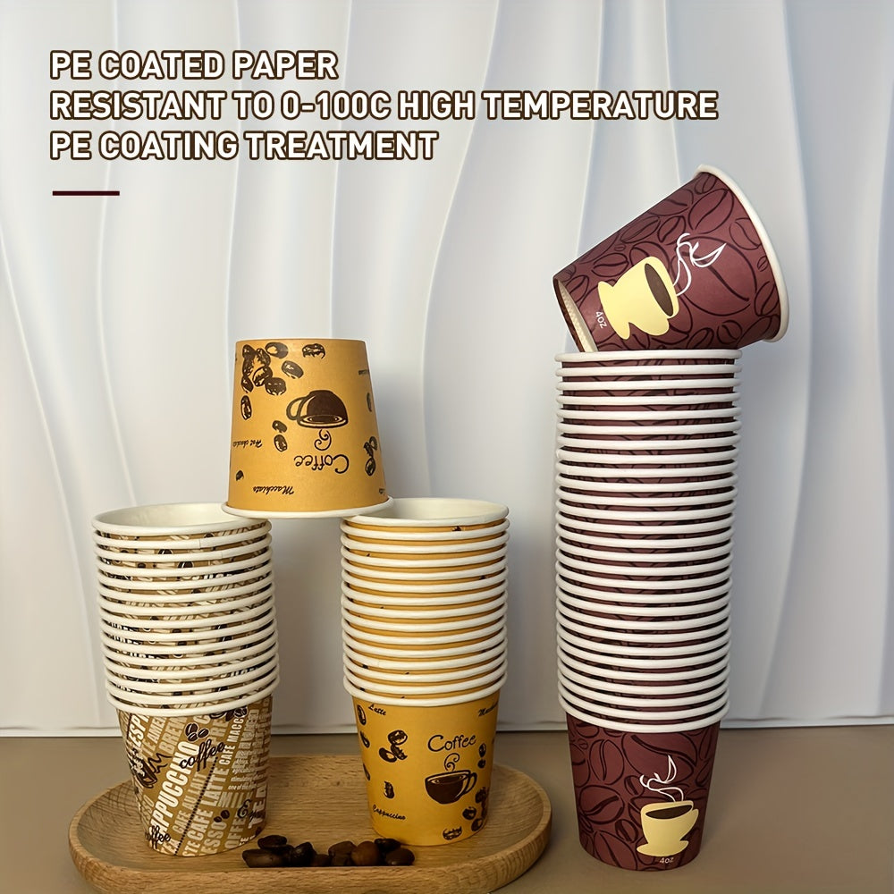 50 Pack 4oz Disposable Paper Cups for Coffee Tea Beverages Household Commercial