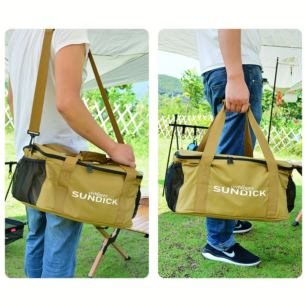 Набор для пикника и кемпинга на открытом воздухе с прочной сумкой для посуды и кухонных принадлежностей