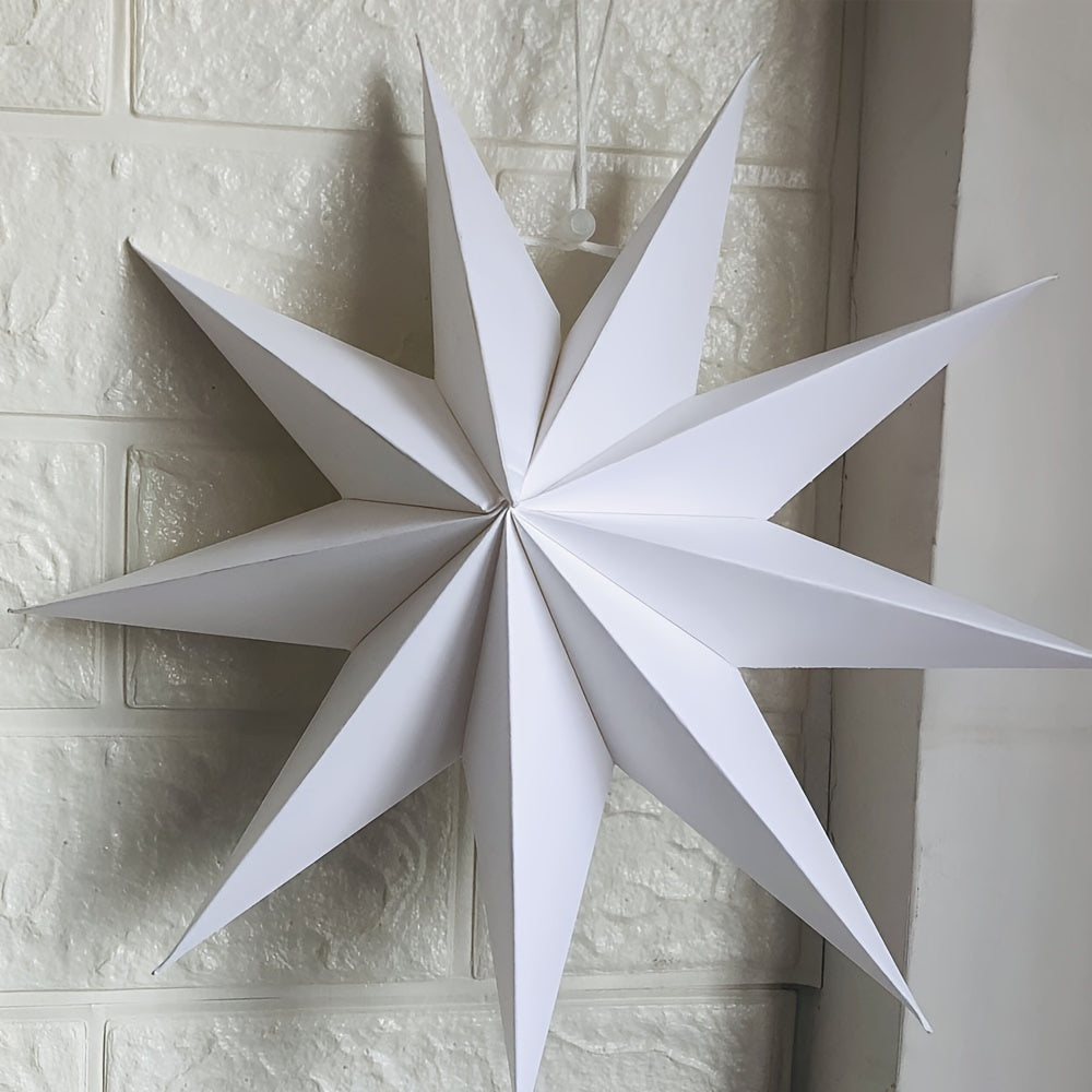 White 9-Pointed Star Paper Lantern 12 Inch for Weddings Parties and Decor