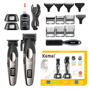 Electric Hair Clipper Set for Men High-Speed Motor LED LCD Display Metal Body