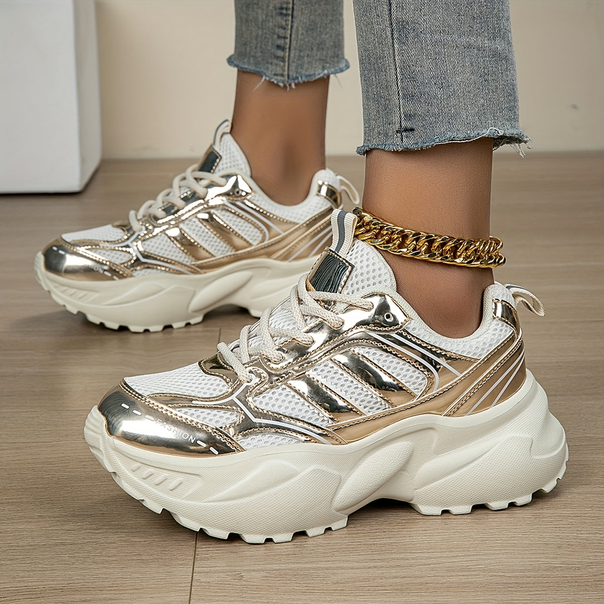 Women's Casual Sports Shoes Thick-Soled Sneakers with Fashionable Sole