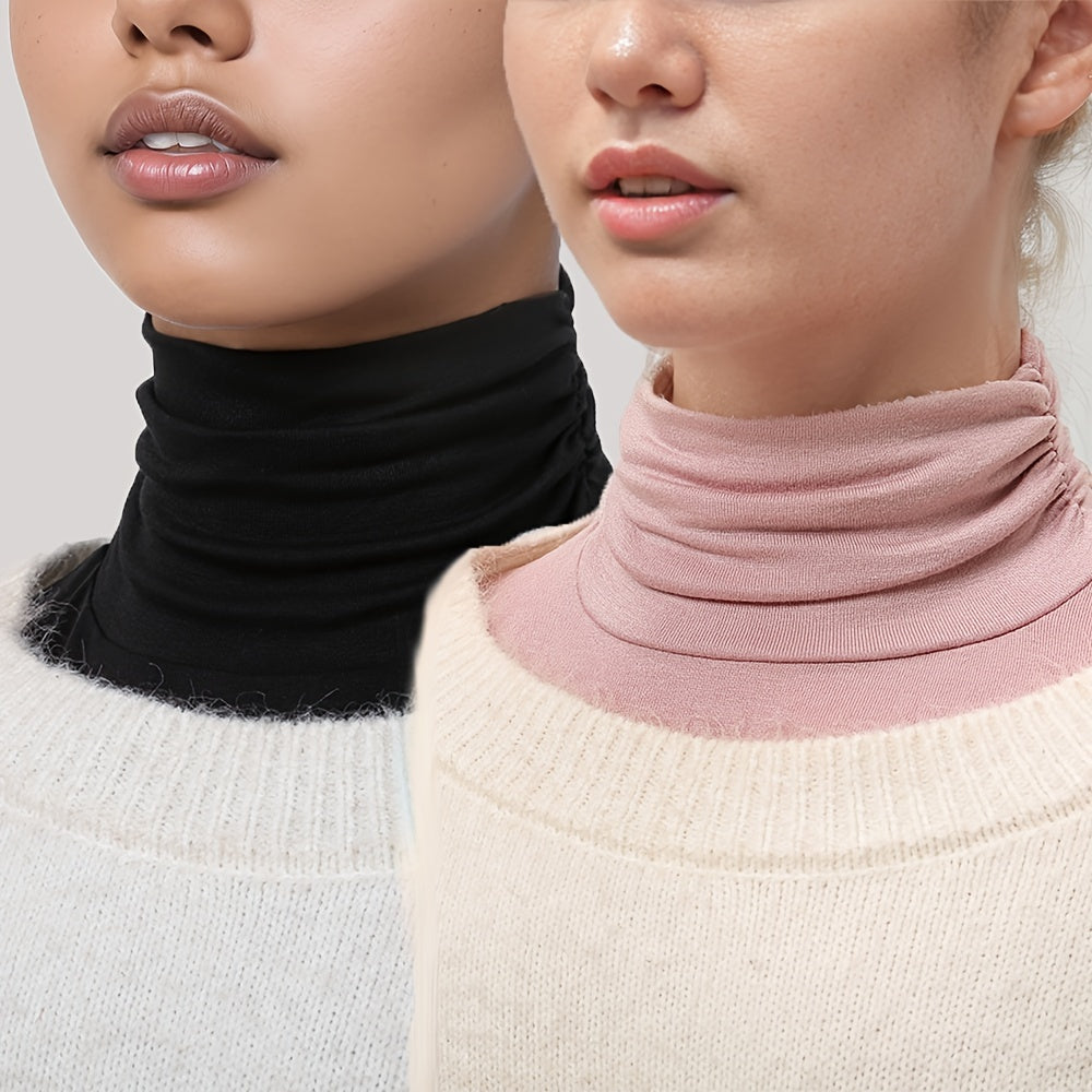 Women's Turtleneck Dickie Faux Collar Layered Warm Thin Cozy Modal