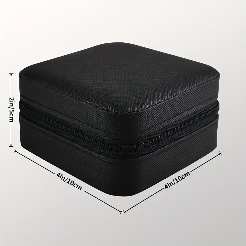 Mini Jewelry Organizer Box with Zipper for Travel Storage of Earrings and Necklaces