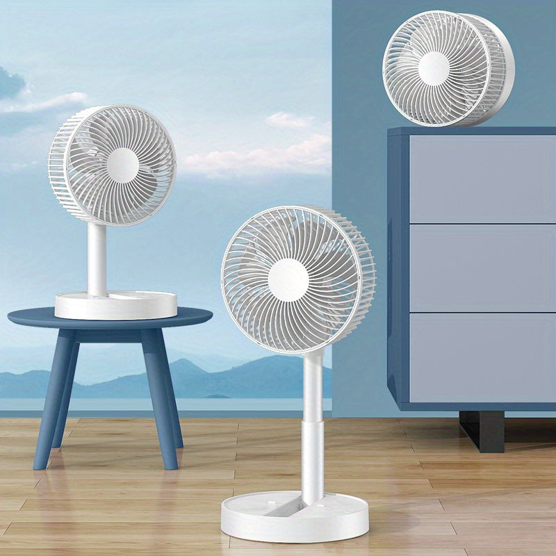 Portable Oscillating Table Fan Touch Control USB Rechargeable Compact Lightweight