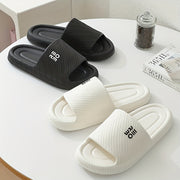 Women's Summer Slides Non-Slip EVA Sole Striped Indoor Outdoor