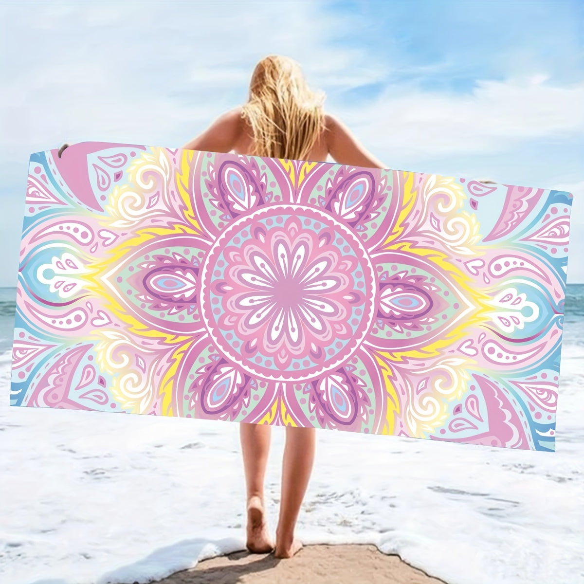 Tropik gullar dizayni bilan tez quriydigan mikrofiber plyaj sochiq, engil va namni yaxshi so'radi, suzish, sport zalida, yoga va sayohat uchun ajoyib.