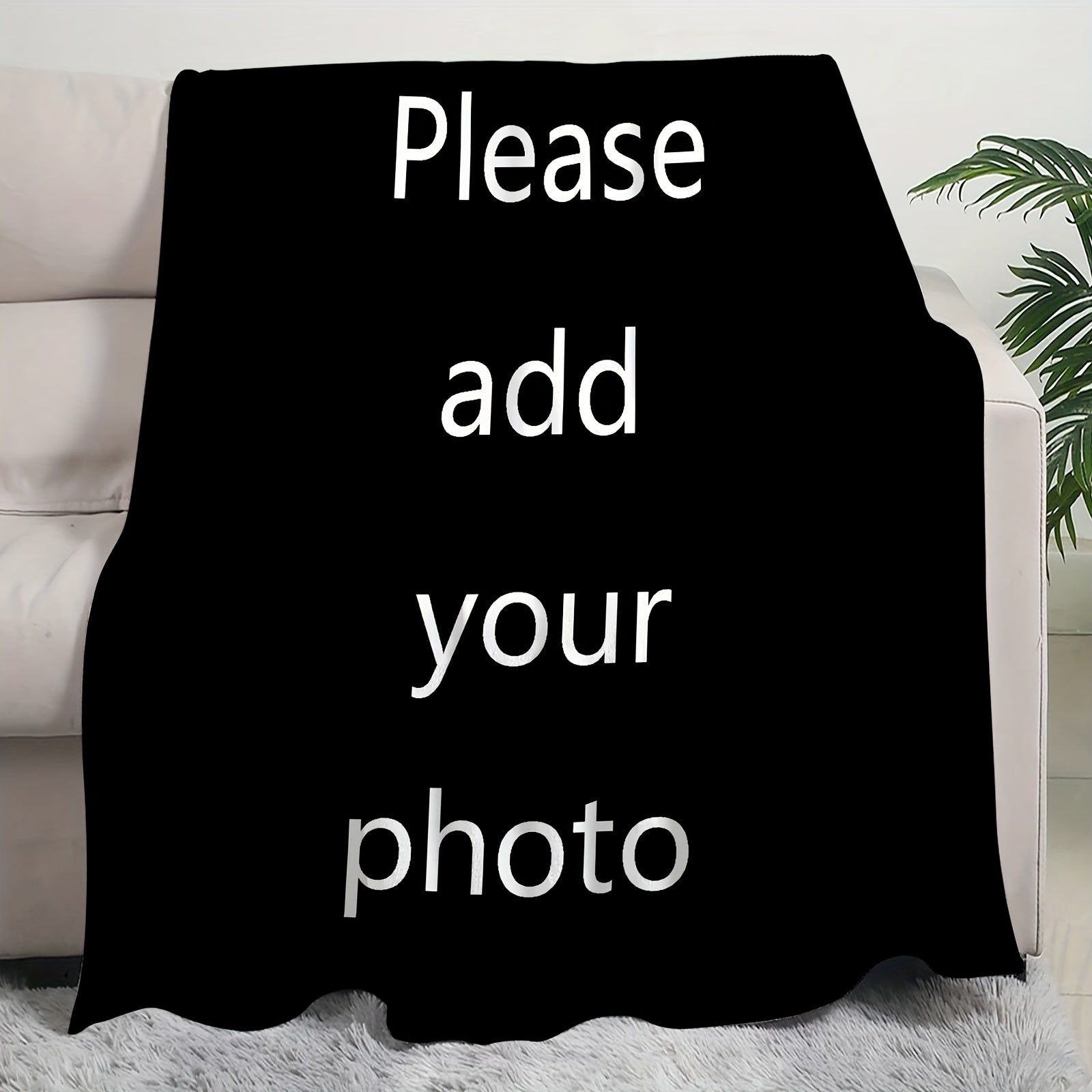 Personalized Polyester Flannel Fleece Blanket with Photo, Soft Cozy Throw for Home or Gifting