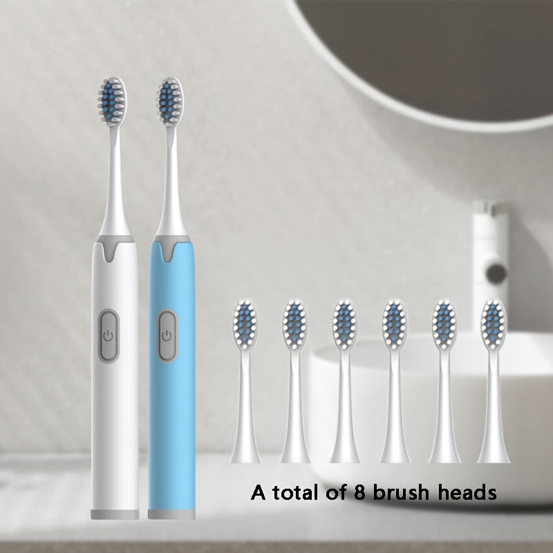 Set de cepillos de dientes eléctricos para parejas, cabezal ultramicro suave, IPX7, alimentado por batería