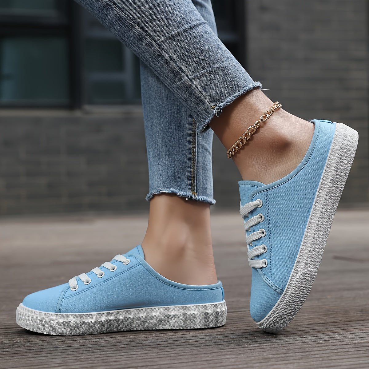 Ladies' Flat Shoes Solid Color Breathable Fabric Comfortable All-Season