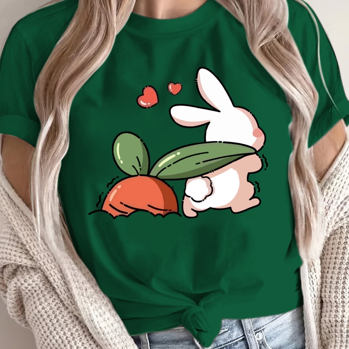 Women's Loose Large Size T-Shirt, Breathable Cotton, Short Sleeve, Casual Spring Summer