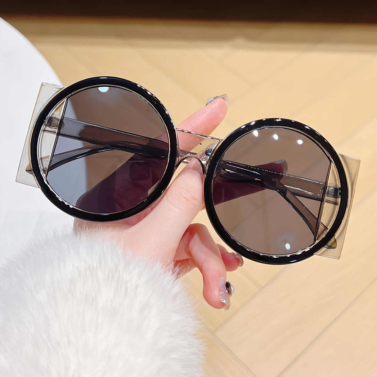 Gafas redondas de estilo Y2K unisex con bloques de color para fiestas de disfraces y clubes