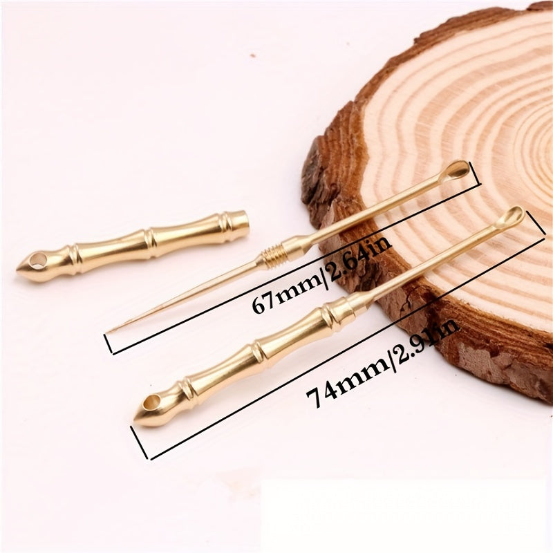 Uniseks mis misli mis va mis cho‘tkasi, eski uslub, oltin rang, 2-in-1 asbob