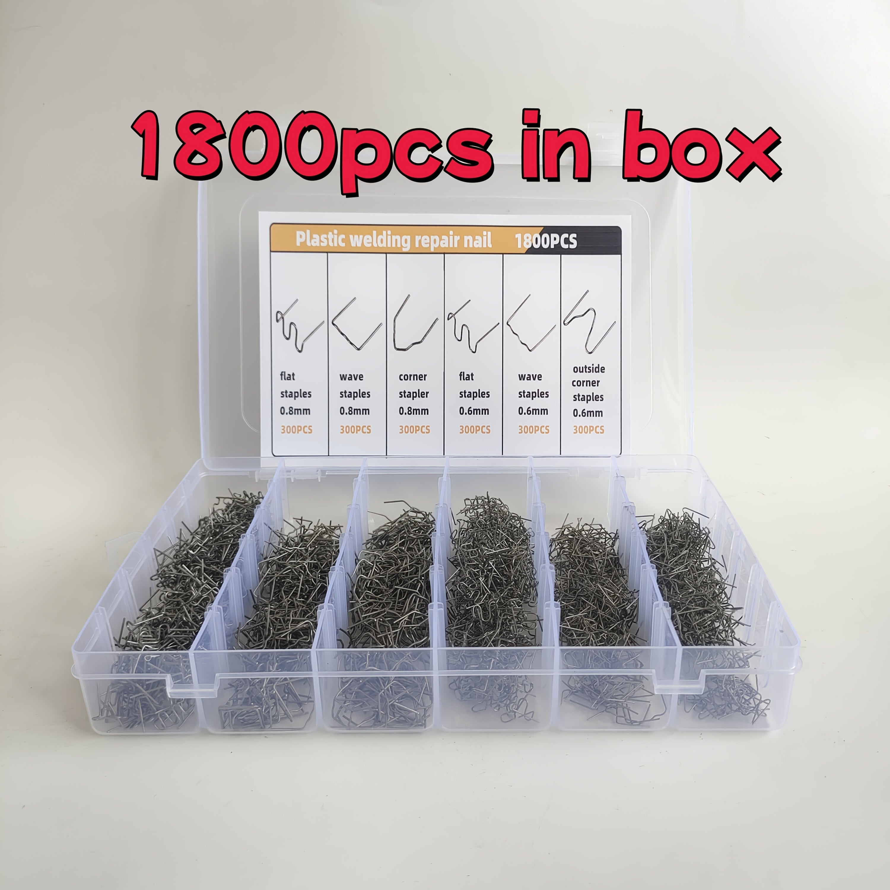 Универсальный набор пластиковых сварочных скоб 0,6 мм, 3000 шт. в упаковке, для ремонта бамперов автомобилей