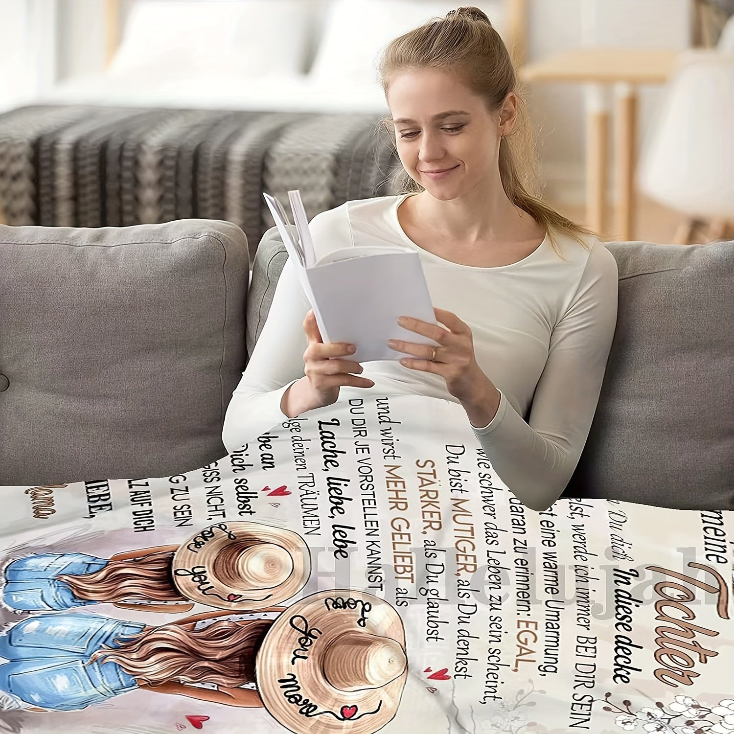 1 dona, Qulay to'shak, Qizimga shaxsiy xabar, Tug'ilgan kun sovg'alari, Juda yumshoq mikrofiber flanel to'shagi, Ona qizga ijobiy rag'bat va sevgi, Qizim