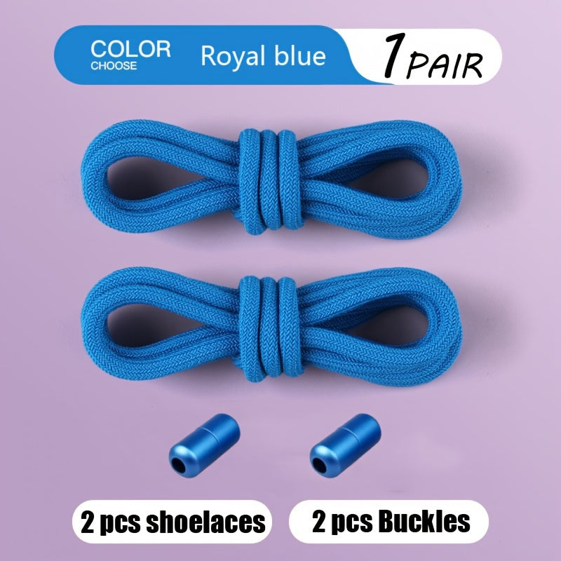 Teenagers Elastic Colorful Shoe Laces with Buckles and No Tie Needed (2 Pairs)