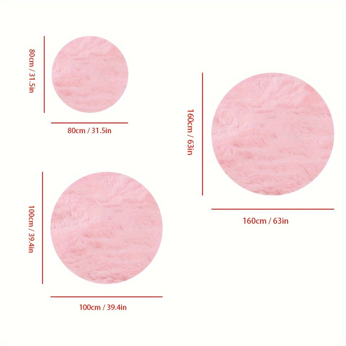 Pink Tie-Dye Round Carpet Rug Soft Shaggy Fluffy Floor Decor Large