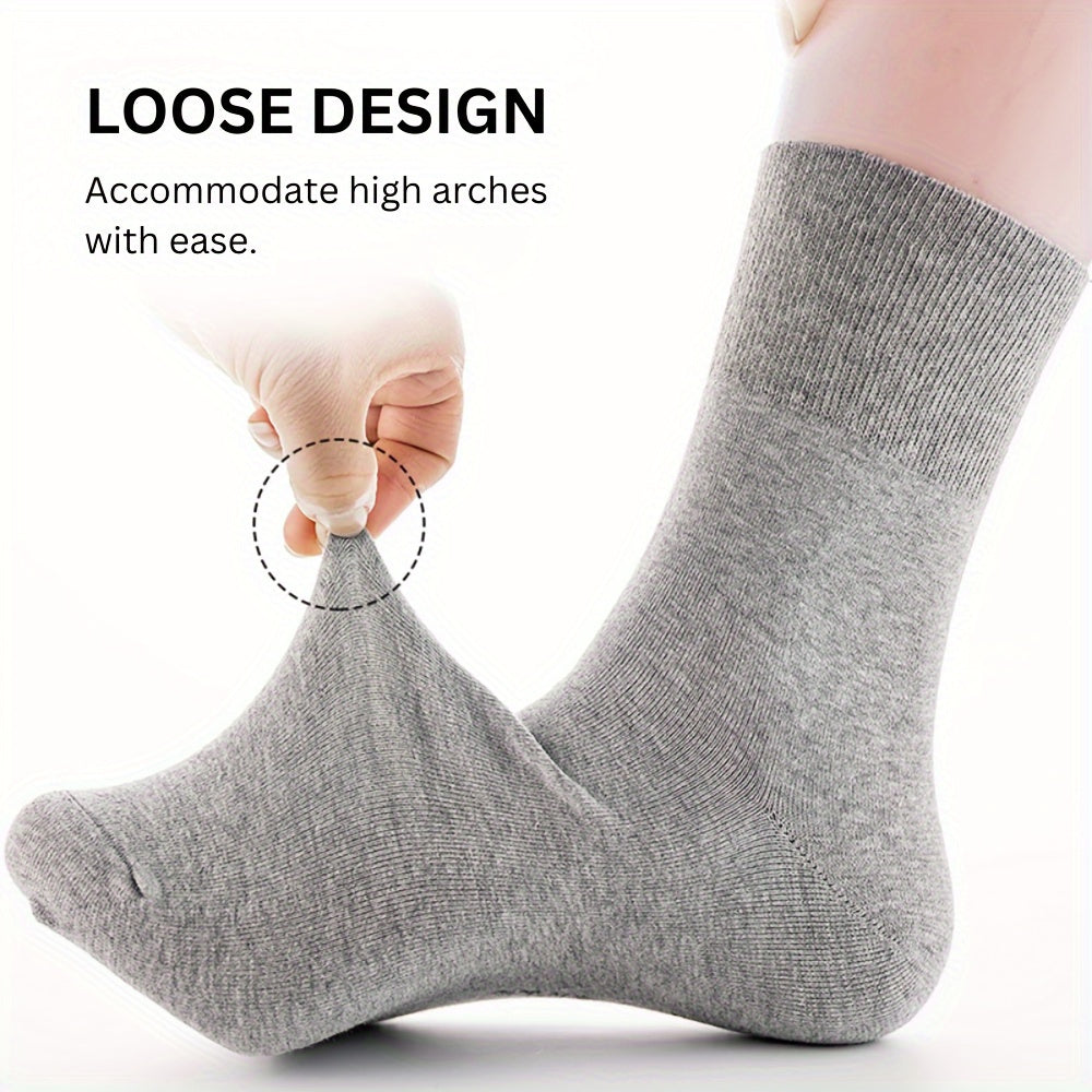 Unisex Diabetic Socks 5 Pairs Breathable Polyester Spandex for Seniors