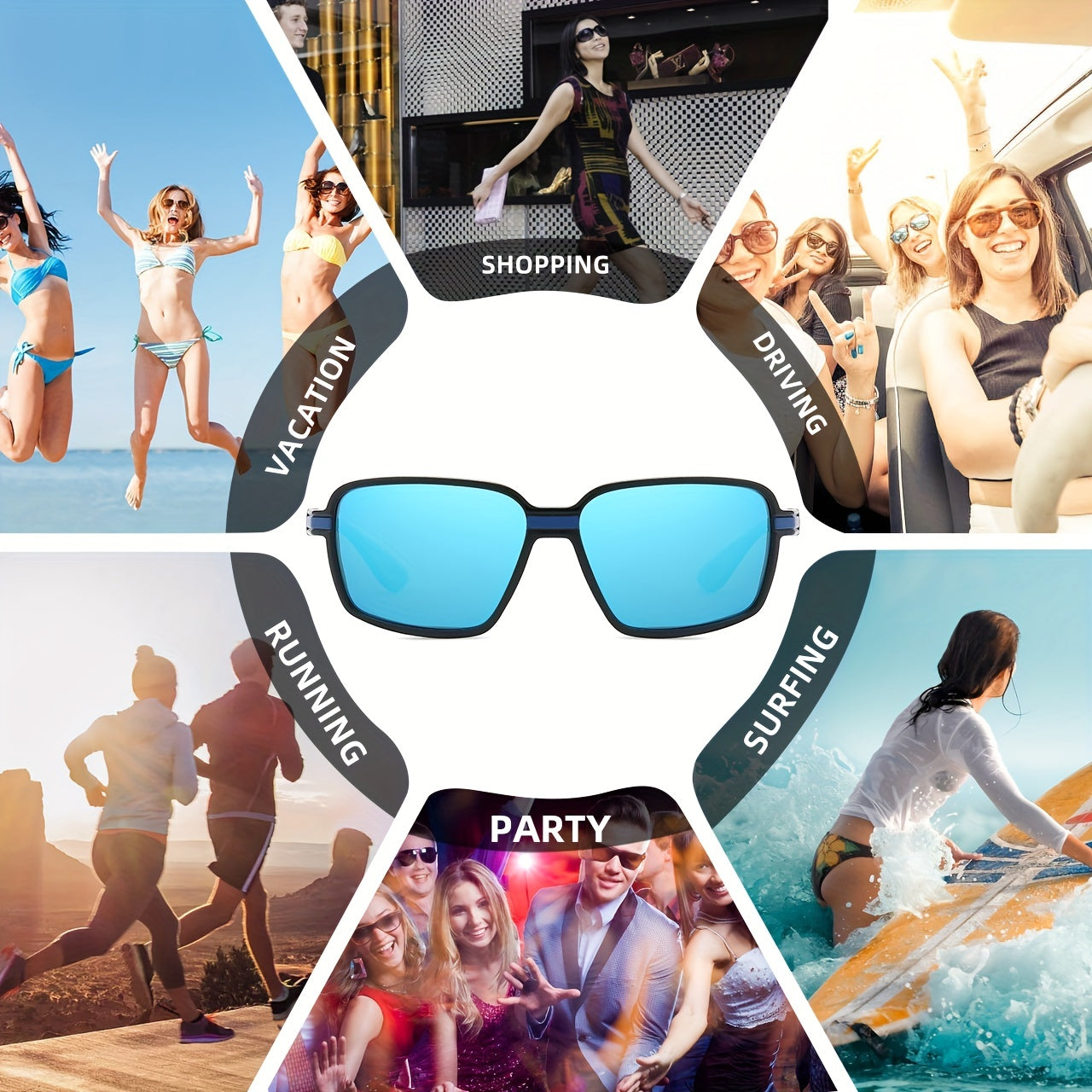 Men's Polarized Square Sports Sunglasses for Driving and Fishing