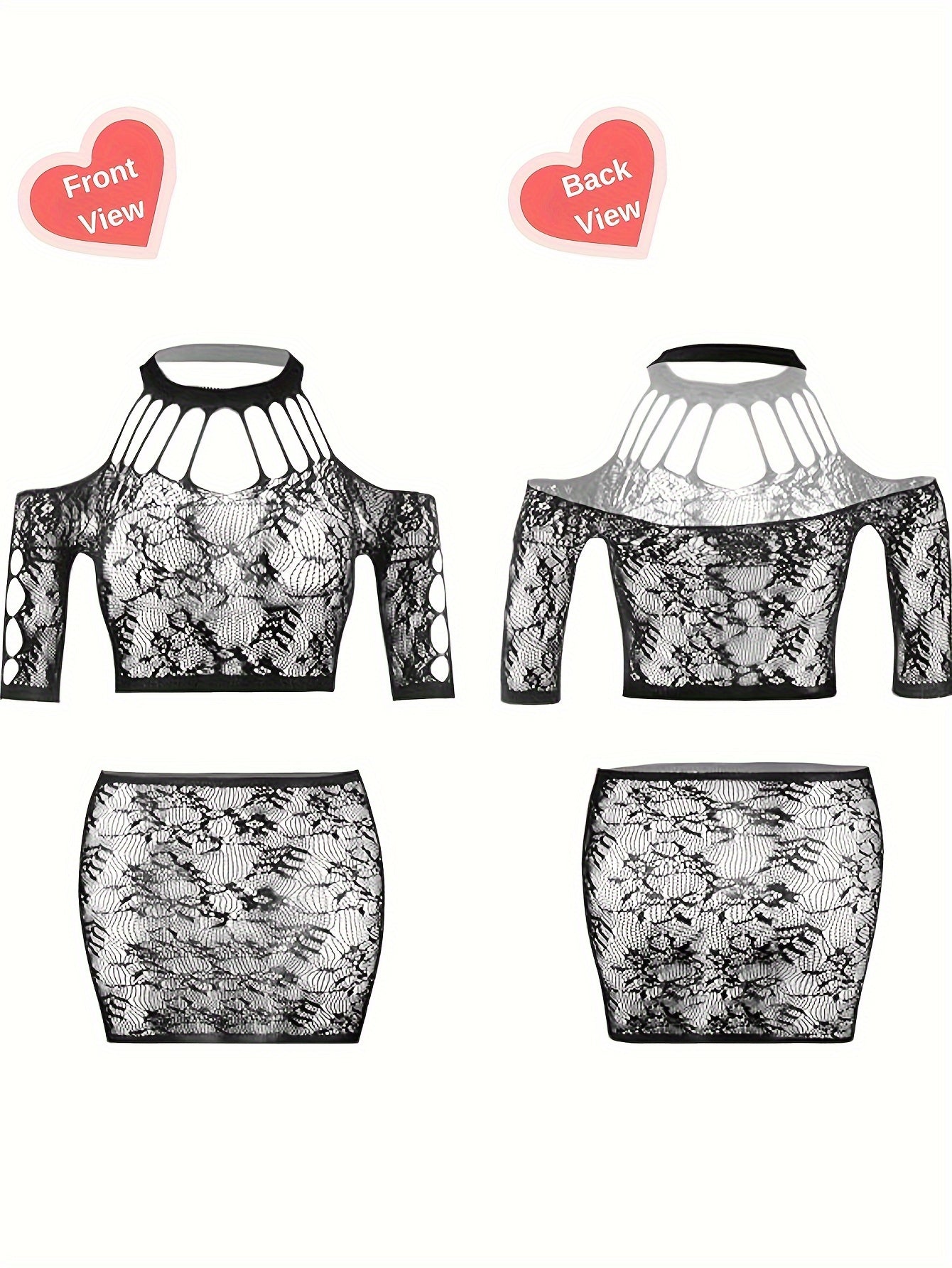 Conjunto de lencería de talla grande para mujer, top y braga de malla transparente, 8 piezas