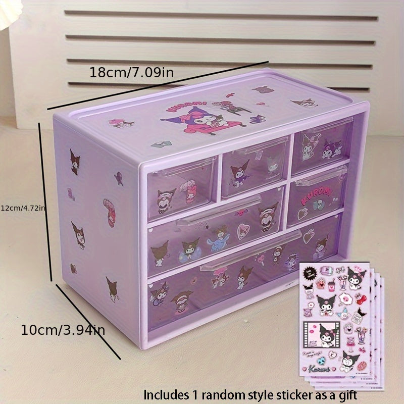 Desktop Storage Organizer with Six Compartments for Dormitory and Bedroom Tables