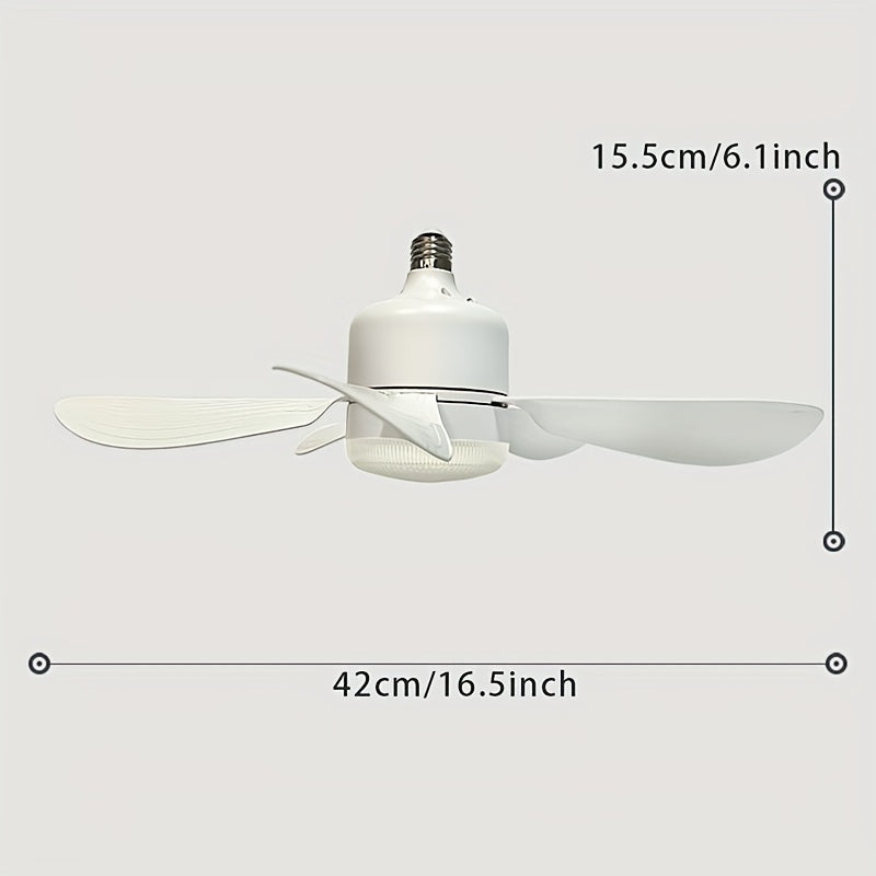 LED Ceiling Fan Light with Remote Control Adjustable 3-Speed Timer for Bedroom Living Room