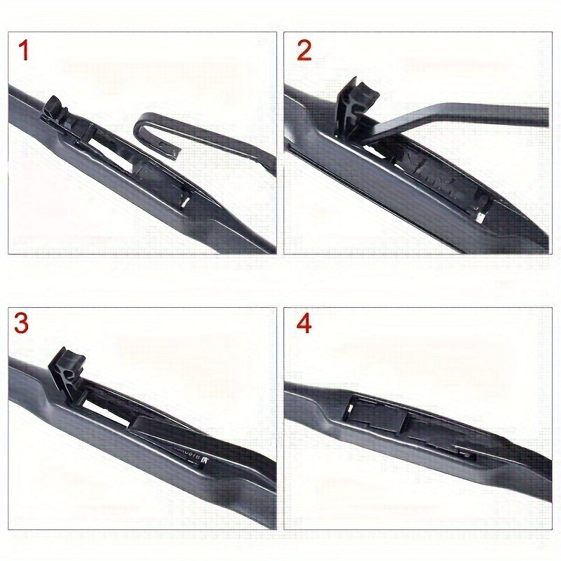 Universal Fit 14in Natural Rubber 3-Section Wiper Blades for All Weather