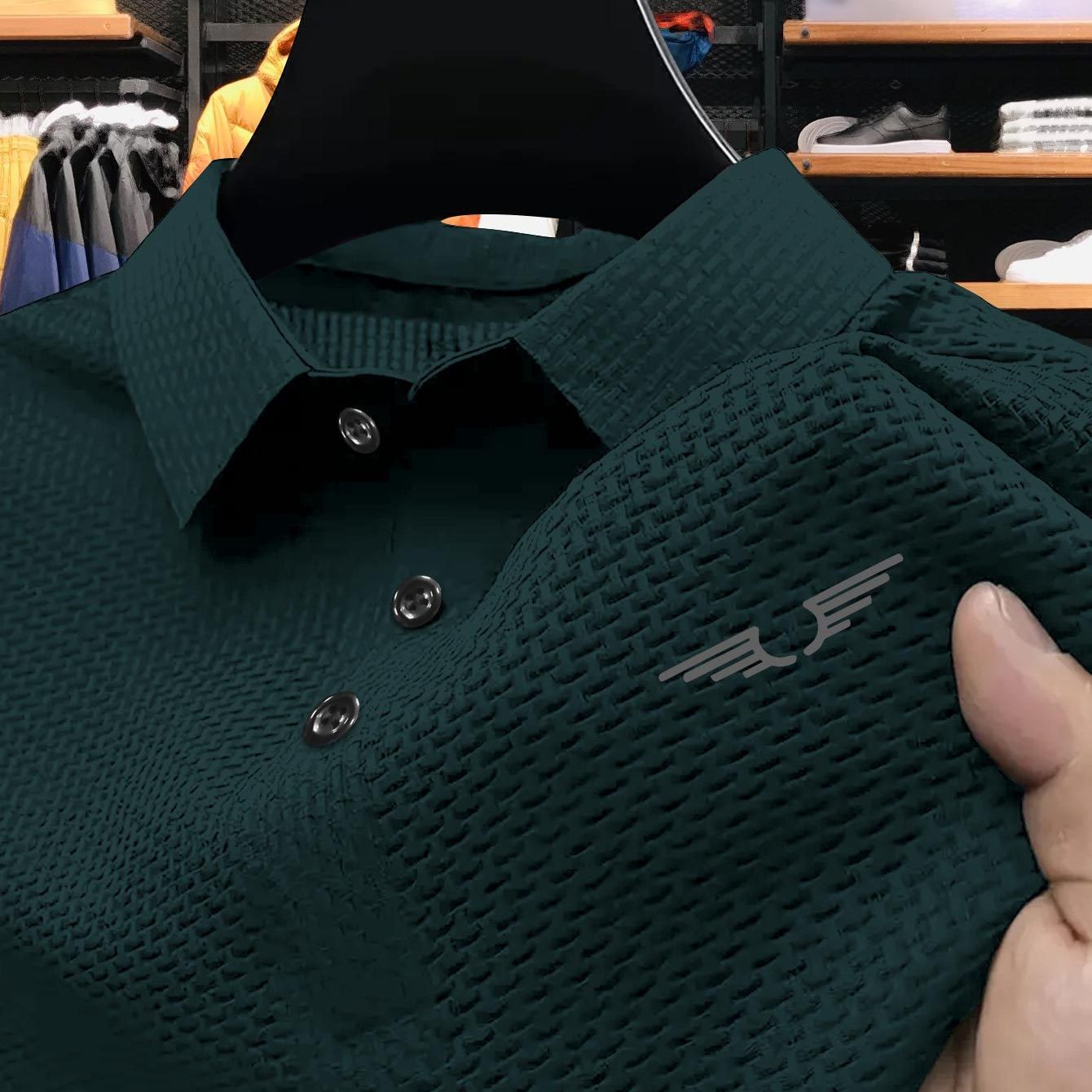 Men's Summer Golf Shirt Knit Fabric Regular Fit Short Sleeve with Lapel Collar for Business Casual or Tennis